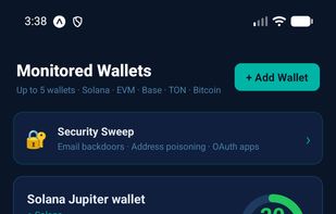 Monitored wallets across Solana, EVM, and Bitcoin