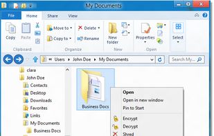Encrypt using the apps with which you are already familiar using the context menu integration.