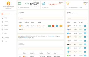 The most powerful and easy to use Cryptocurrency exchange simulator! Clean design and fast, works on all computers and smartphones