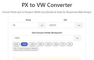 PX to VW Converter