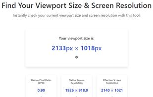 Current Viewport Size and Screen Resolution Checker