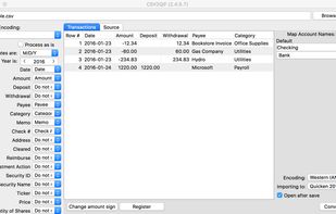 CSV2QIF screenshot 1