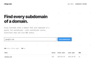 Find evert subdomain of a domain