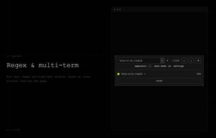 Run real regular expressions and highlight several terms at once, without leaving the page.