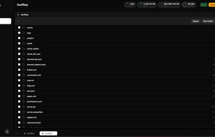 Pterodactyl servers files tab (only in app, for web we have different design)