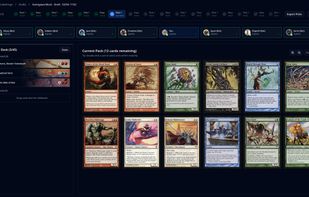 Draft interface for a traditional booster draft.