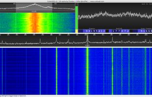 CubicSDR v1.2.0-alpha showing 20 MHz bandwidth of HackRF One