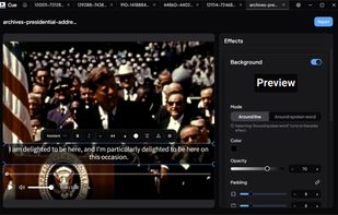 Subtitles editor screen