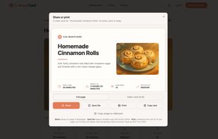 Share, print, or save a card as a full page or 4x6 index card