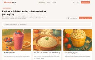 A recipe collection with search