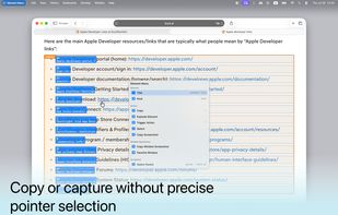 Selecting, copying, capturing with keyboard in Element Menu