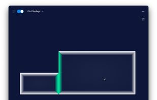 Cursr running locally to map the edges of disparate monitors. This enables the pointer to move between screens anywhere along the edge - not just where the OS sees the screen edges meeting up.