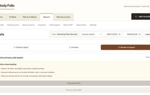 Review selected records before exporting a report. Fictional example.