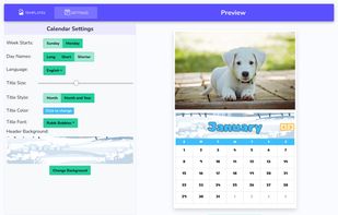 Custom Calendar Maker screenshot 1