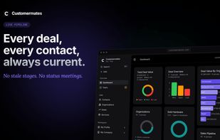 Total deal value, status overview, and revenue by organization update automatically as your AI agents log activity. No stale stages, no status meetings, the pipeline finally tells the truth.