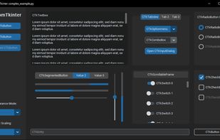 CustomTkinter with blue thème and dark mode