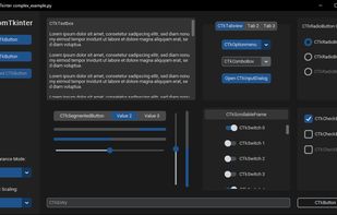 CustomTkinter with dark-blue thème and dark mode
