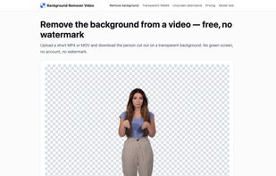 Upload a clip and preview the person cut out on a transparent background