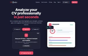 Upload your CV (PDF or Word) to analyze, improve or create a new one