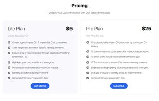Pricing Table