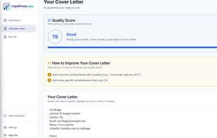 Letter with recommendations