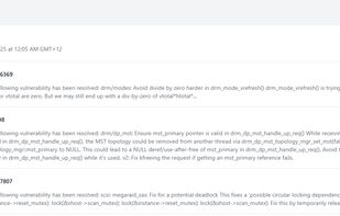 List of CVEs found for products being tracked