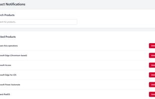 List of products being tracked
