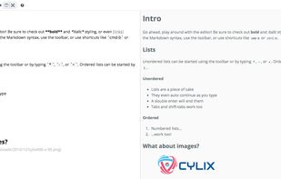 Markdown support with live preview