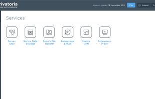 All security services are united together in Privatoria. It includes Secure VPN and Anonymous Proxy, that enable surf anonymously, change IP, unblock sites, Anonymous E-mail, Secure Chat, Secure Call, Secure Video Chat for secure communications and Secure file sharing via FTP and Secure Data Storage.