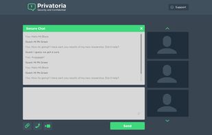 An online chat software that provides text, voice and video one-to-one communication between two or more companions Privatoria server’s involvement
