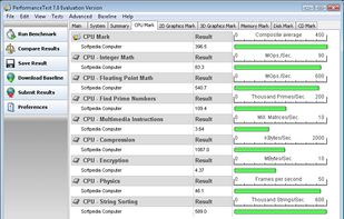 PassMark PerformanceTest screenshot 1