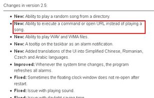 New in V2.5: Ability to execute a command or open URL