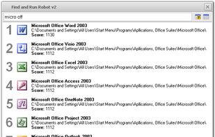 Search result window