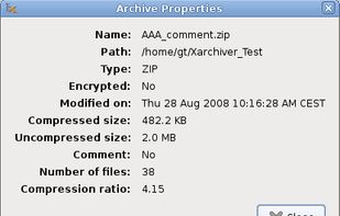 Archive properties