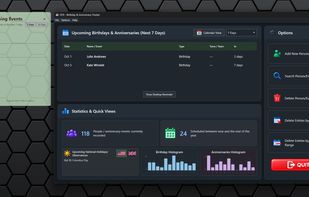 Main Dashboard showing movable desktop reminder (Dark Mode)