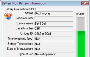 Battery information window