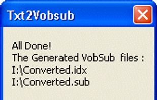 Txt2Vobsub screenshot 2