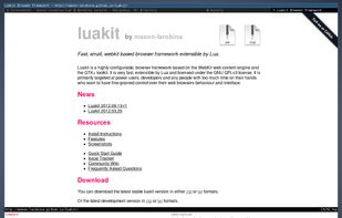 Luakit homepage (with command-line)