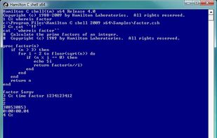 64-bit Hamilton C shell on Vista.