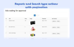 An action(REPORT type) screen generated by PHP Code Generator