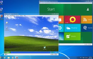 Windows XP running along side Windows 8 Developer Preview on Windows 7