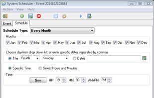 Schedule tasks each month every 4th sunday.