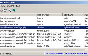 WebBrowserPassView screenshot 1