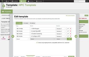 Build an automated template throught scripts, sources recipes and config. files