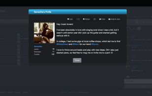 Online presence with statistics on your jams, track stems, and collaborative remixes / covers