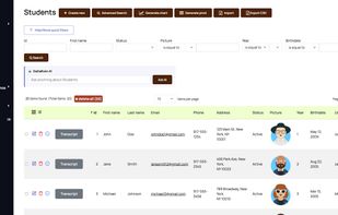 A School Management System created with DaDaBIK