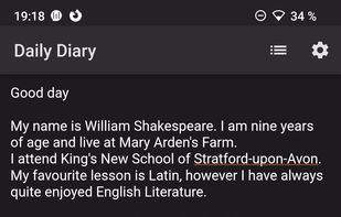 Daily Diary screenshot 1