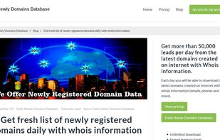 Daily Newly Domains Database screenshot 1