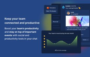 Neat features like pomodoro timers and watercoolers.