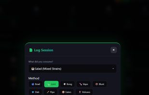 Session Log for Salad (Mixed Strains)  Each Product type has its own consumption methods, salad has them all.
